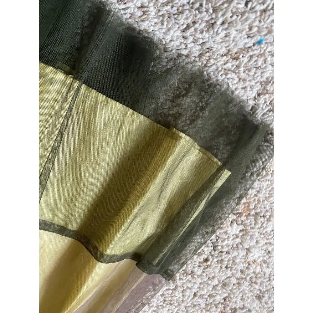 twelve by Princess tulle skirt Women xs stripe olive yellow Flare High Rise - Picture 8 of 11
